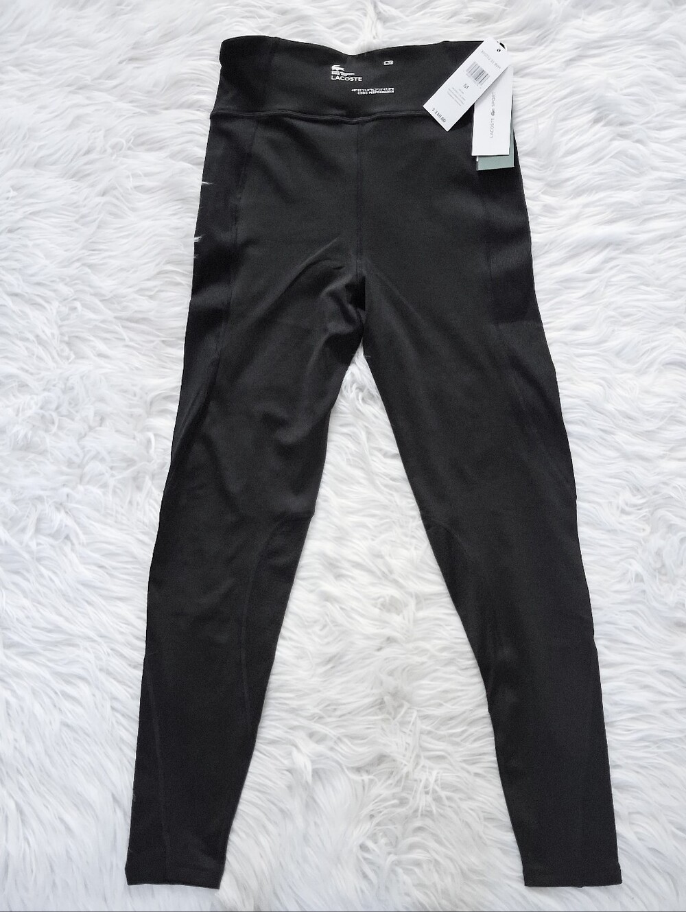 Black Lacoste Women’s Sport 7/8 Length Leggings- Size Medium